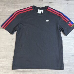 Adidas Originals Trefoil‎ Tee Small Black 3 Stripe Sleeve Logo